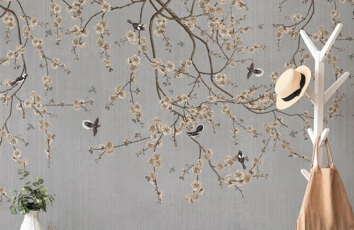 Papier peint branches fleuries, XXL, tendance