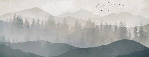 Papier peint panorama nature noir et blanc