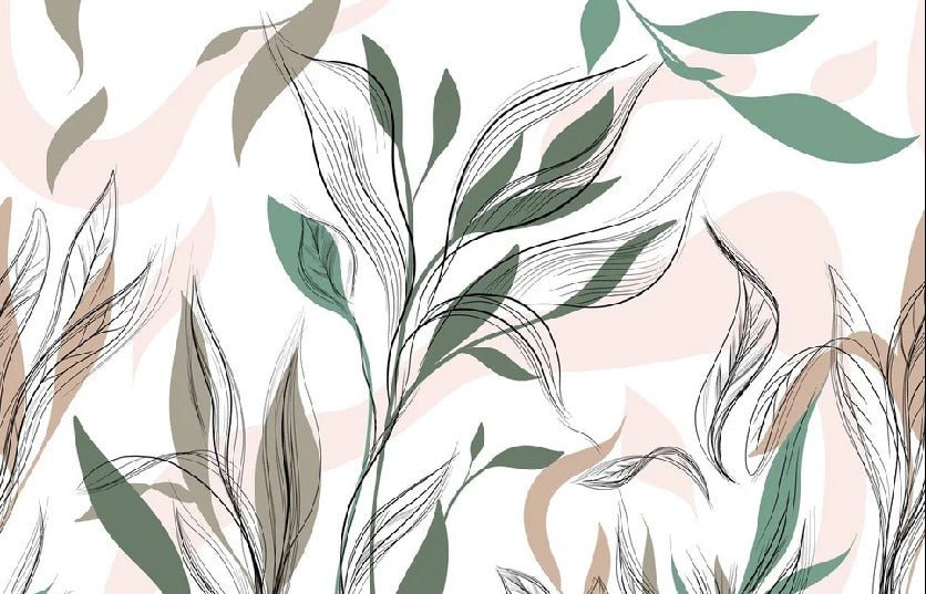 Papier peint panoramique fleur graphique