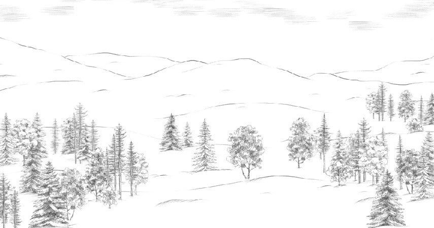 Papier peint montagne esquisse de Cimes