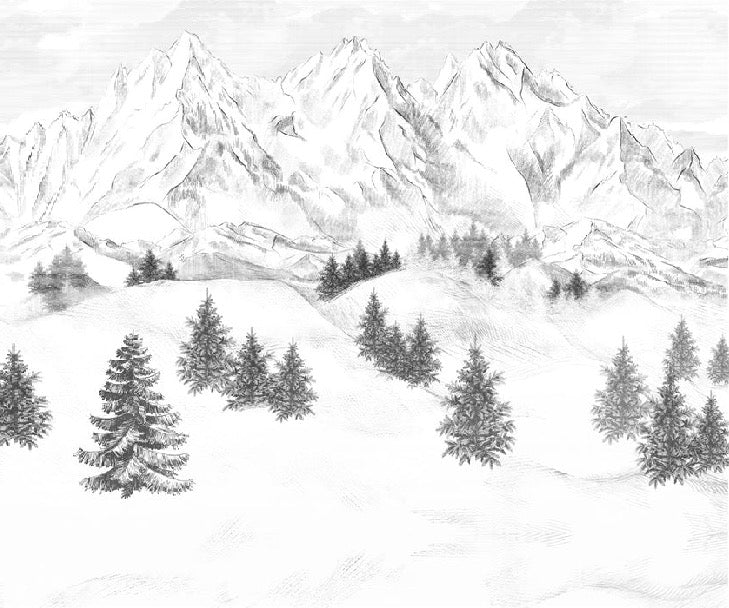 Papier peint montagne sommets de Chamonix