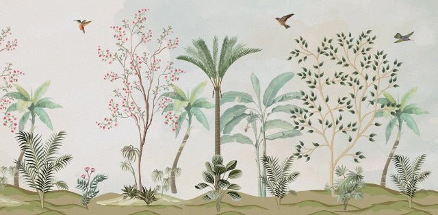 Papier peint chinoiserie jungle, XXL, tendance