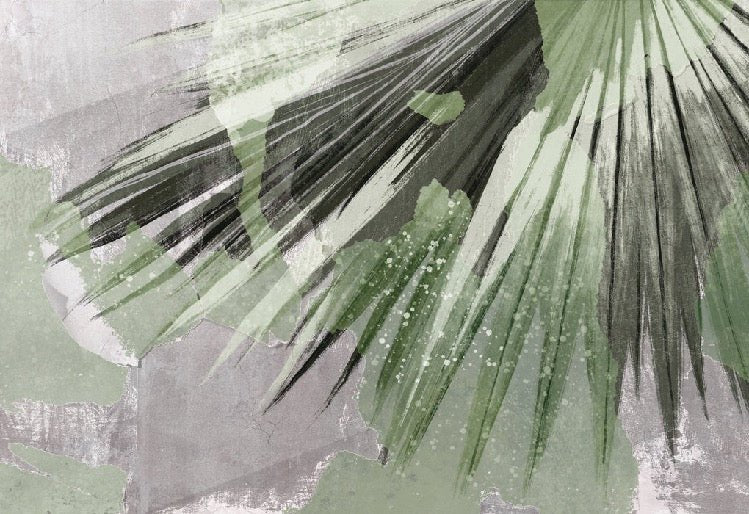 Papier peint panoramique rétro palm gris, XXL, tendance