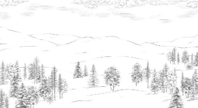 Papier peint montagne esquisse de Cimes