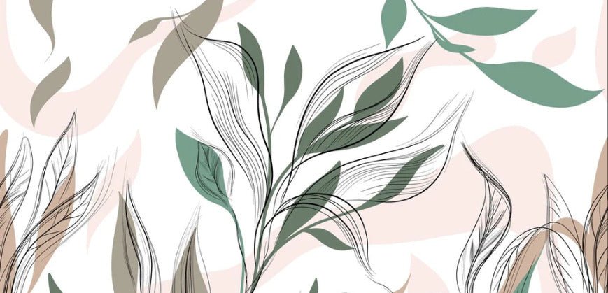 Graphic flower panoramic wallpaper
