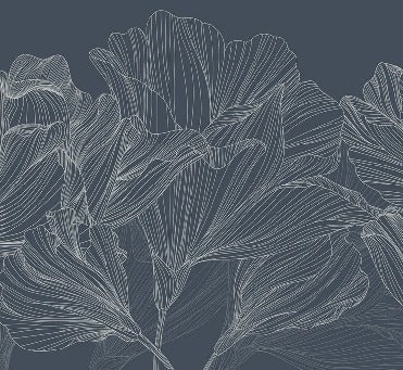 Papier peint panoramique valse des fleurs bleu, XXL, tendance