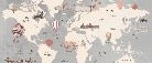 Papier peint panoramique Carte du monde Kids, XXL, tendance