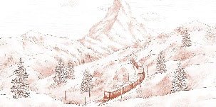 Papier peint panoramique Mont Cervin terracotta, XXL, tendance