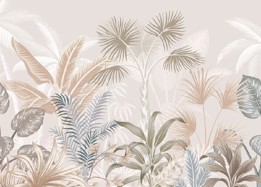 Papier peint panoramique jungle terracotta
