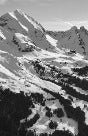 Papier peint montagne noir et blanc les Aravis