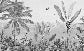 Black and white tropical mirage wallpaper