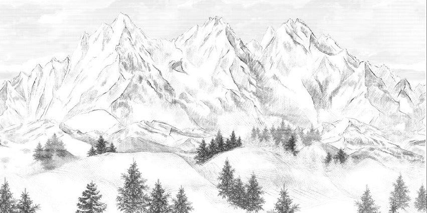 Papier peint montagne sommets de Chamonix, XXL, tendance