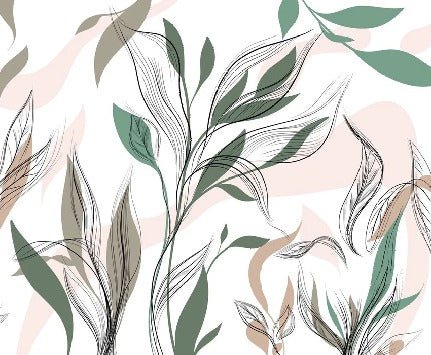 Papier peint panoramique fleur graphique, XXL, tendance