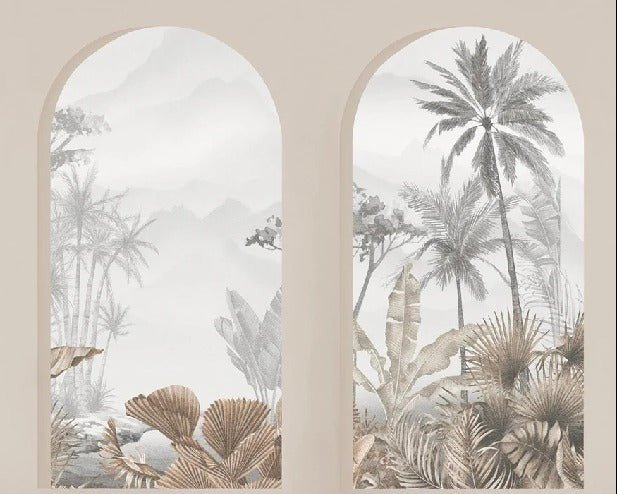 Papier peint arches tropicales sépia, XXL, tendance