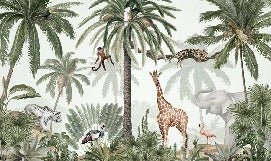 Papier peint enfant jungle paisible