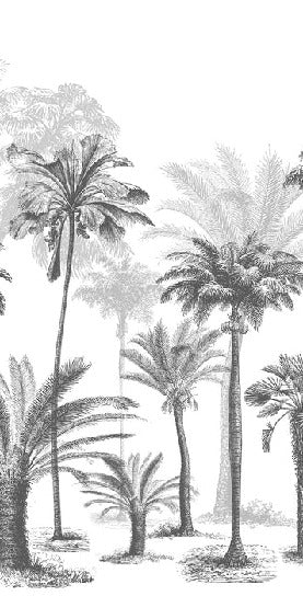 Papier peint Jungle Black & White, XXL, tendance