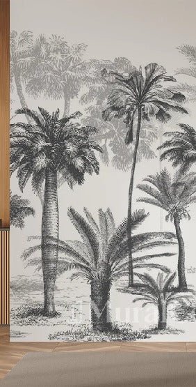 Papier peint Jungle Black & White, XXL, tendance