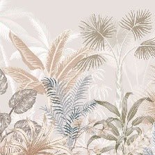 Papier peint panoramique jungle terracotta