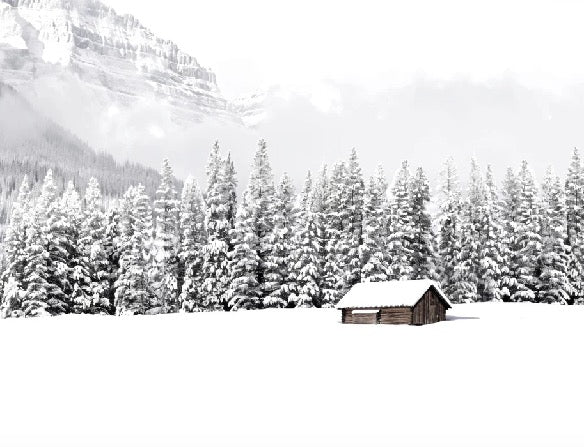 Papier peint panoramique chalet en montagne, XXL, tendance