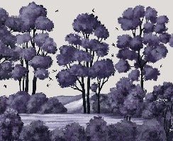 Landscape wallpaper river forest purple