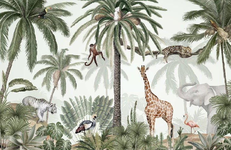 Papier peint enfant jungle paisible