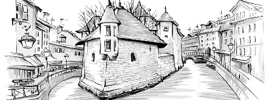 Papier peint Venise des Alpes noir et blanc, XXL, tendance