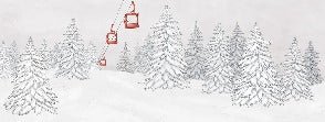 Papier peint montagne télécabine rouge