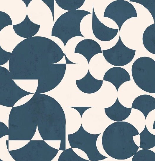 Papier peint rétro forme graphique bleu jean, XXL, tendance