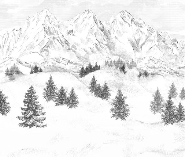 Papier peint montagne sommets de Chamonix