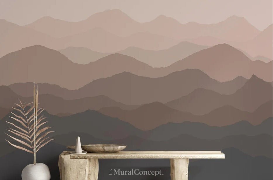 Papier peint panoramique dunes terracotta