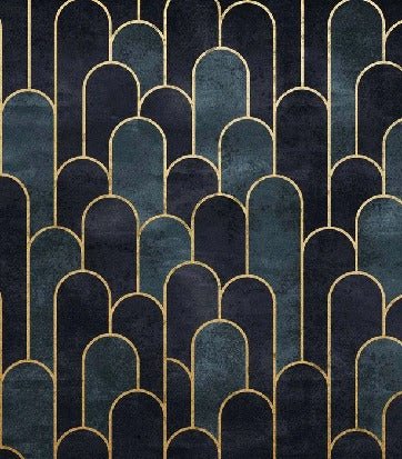 Papier peint toilette dark blue chic