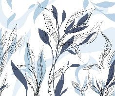 Blue graphic flower wallpaper