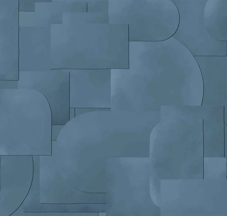 Papier peint panoramique découpé bleu