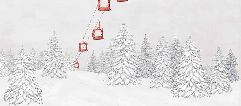 Red gondola mountain wallpaper