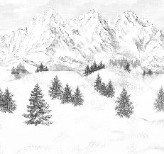 Papier peint montagne sommets de Chamonix, mural concept, tendance
