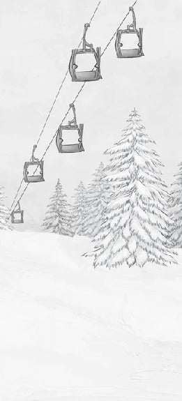 Papier peint montagne télécabine noir & blanc