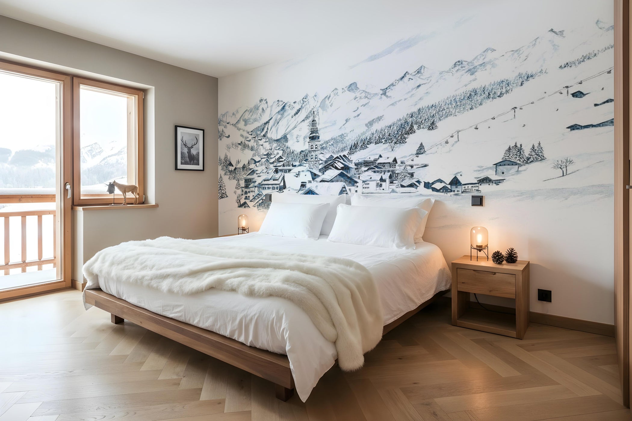 La Clusaz panoramic wallpaper in paint