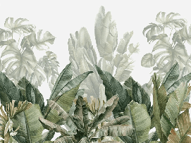 Papier peint panoramique bananier vert - Muralconcept
