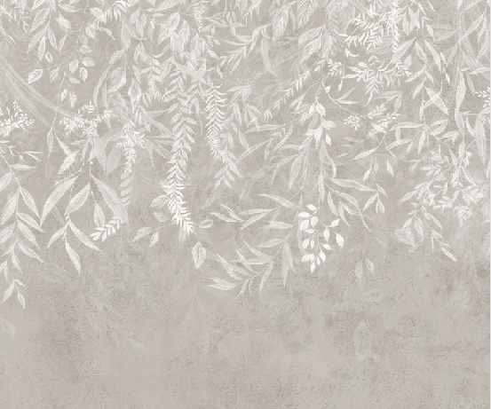 Papier peint design végétal moderne beige - Muralconcept