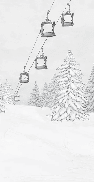 Papier peint montagne télécabine noir & blanc - Muralconcept