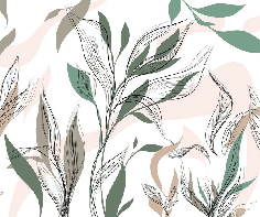 Papier peint panoramique fleur graphique - Muralconcept