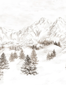 Papier peint montagne massif des Alpes - Muralconcept