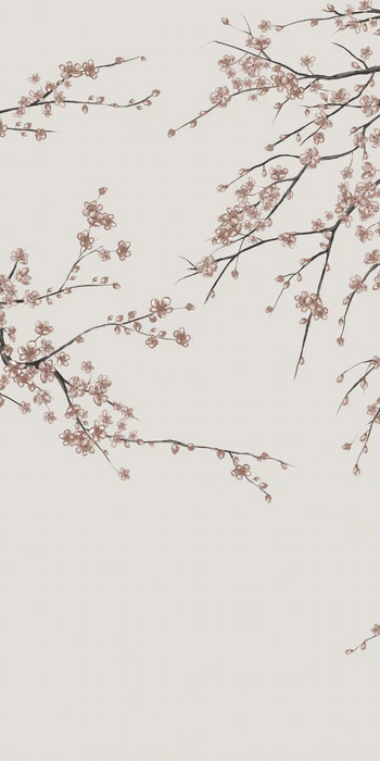 Sakura beige panoramic wallpaper