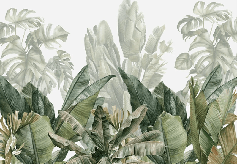 Papier peint panoramique bananier vert - Muralconcept