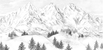 Papier peint montagne sommets de Chamonix - Muralconcept