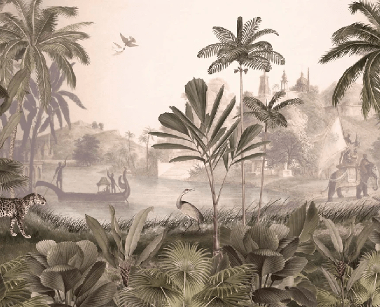 Papier peint jungle haven léopard - Muralconcept