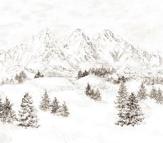 Papier peint montagne massif des Alpes - Muralconcept