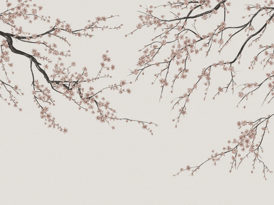 Papier peint panoramique Sakura beige - Muralconcept