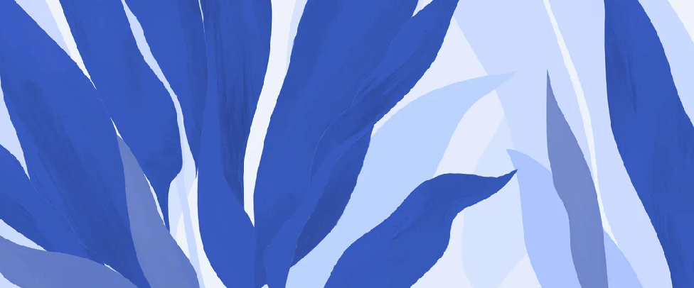 Papier peint panoramique étoffe florale bleu, XXL, tendance