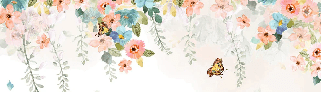 Papier peint salle de bain fleurs estivales - Muralconcept